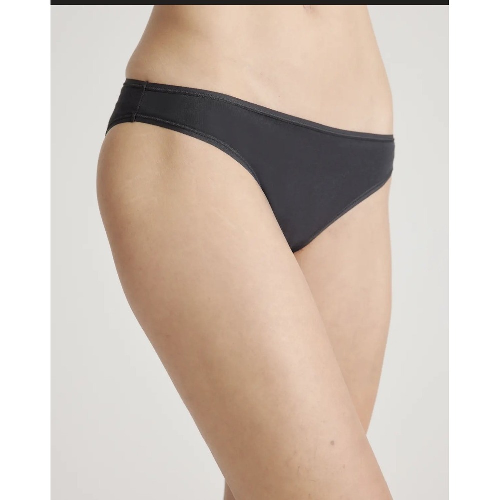 Quince Womens Organic Cotton Bikini Underwear 6 Pack Size M Black Low Rise NWOT